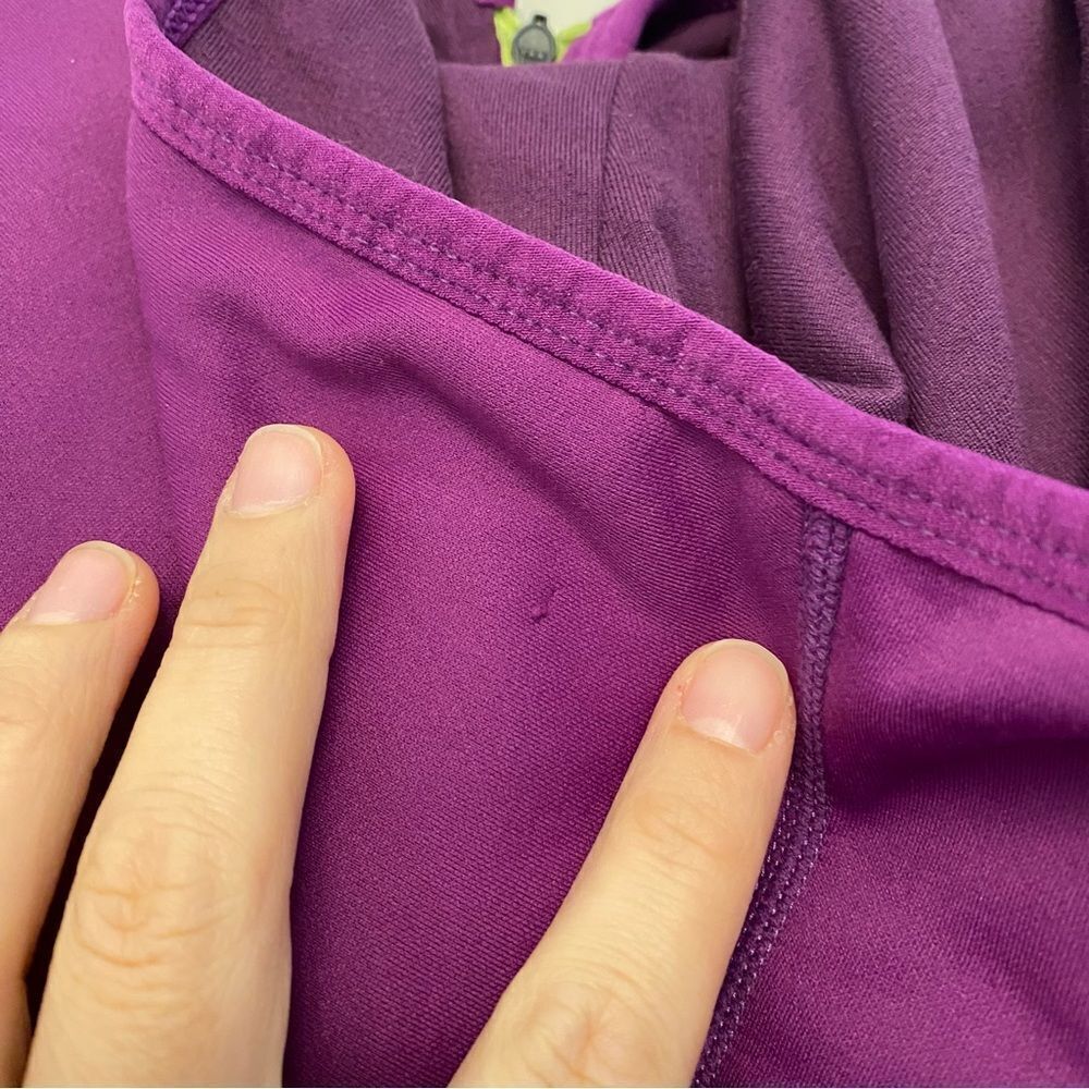 Title Nine purple meryl nylon fleece lined full Zip Hooded jacket coat - Large - Picture 10 of 11